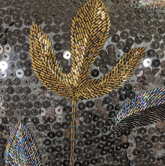 Vintage SKC Black Multicolor Sequin BlazerJacket Sz XL - Picture 14 of 15